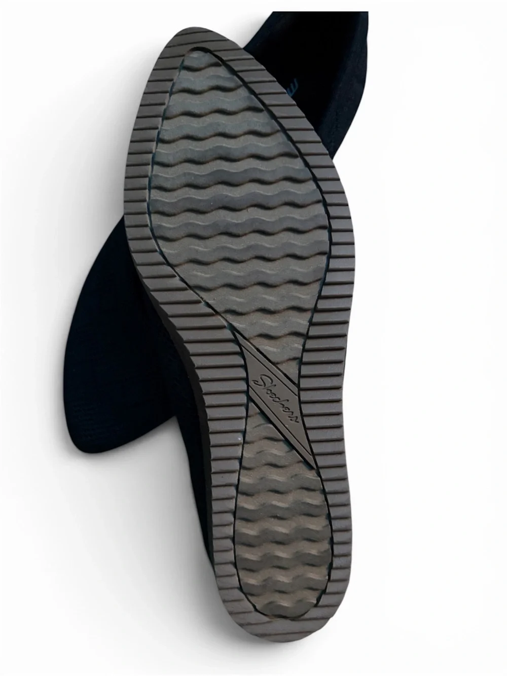 Skechers Black Knit Wedge Pumps with Brown Wedge